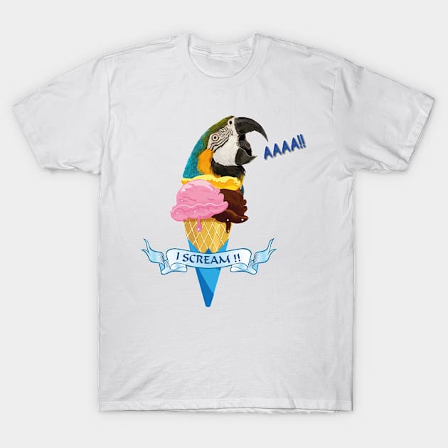 Blue-and-yellow Macaw T-Shirt by obscurite